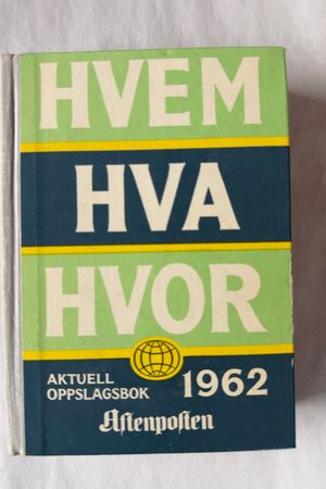 Hvem Hva Hvor 1962 av Per Hagen - Forside