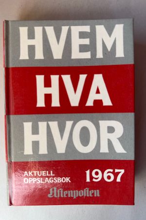 Hvem Hva Hvor 1967 av Per Hagen og Ola Veigaard - Forside