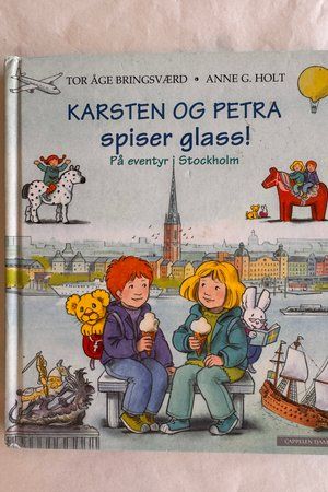 Karsten og Petra spiser glass! av Tor Åge Bringsværd, Anne G. Holt - Forside