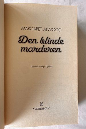 Den blinde morderen av Margaret Atwood - Forside