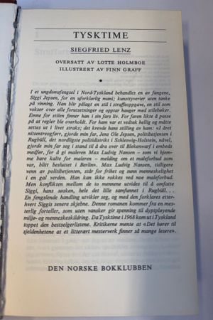 Tysktime av Siegfried Lenz - Forside